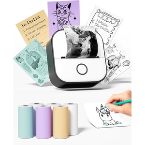 image:imageMemoking Print Pod Mini Printer  T02 Sticker Printer Portable Thermal Inkless Sticker Maker Bluetooth Photo Printer Instant Print Smart AI APP for Study Note Journal Photos DIY Gift 6 Rolls