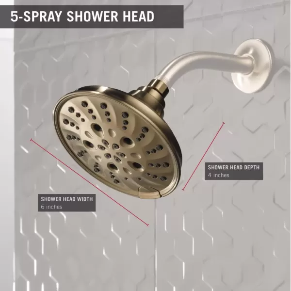 imageDELTA FAUCET faucet 52669RB H2Okinetic 5Setting Raincan Shower head Venetian BronzeChampagne Bronze