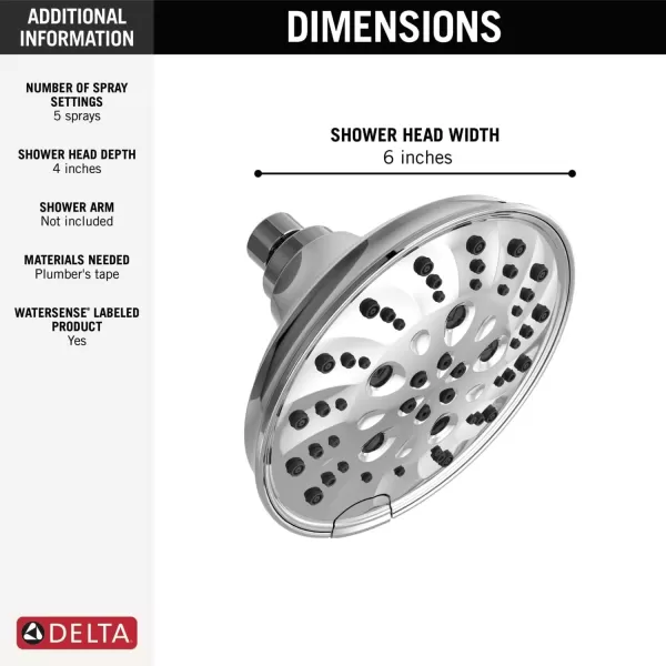 imageDELTA FAUCET faucet 52669RB H2Okinetic 5Setting Raincan Shower head Venetian BronzeChrome
