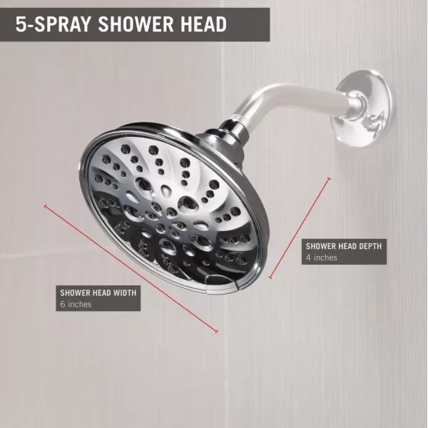 imageDELTA FAUCET faucet 52669RB H2Okinetic 5Setting Raincan Shower head Venetian BronzeChrome