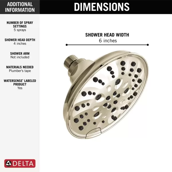 imageDELTA FAUCET faucet 52669RB H2Okinetic 5Setting Raincan Shower head Venetian BronzePolished Nickel