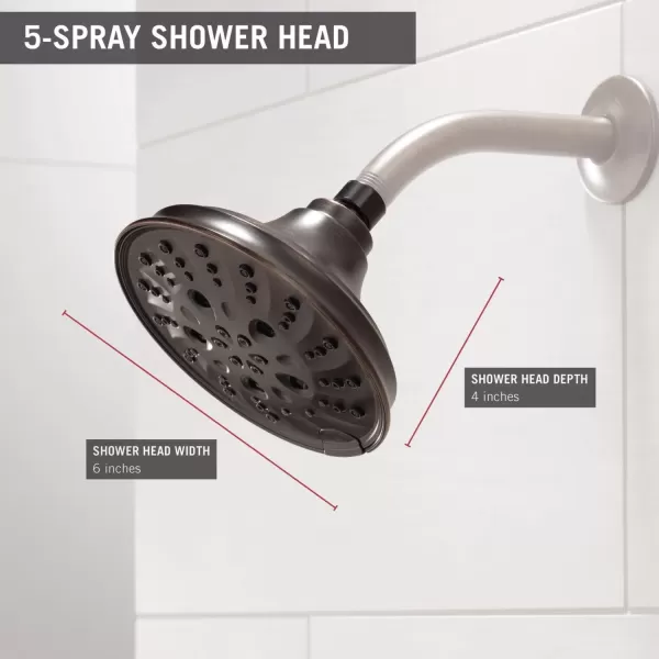 imageDELTA FAUCET faucet 52669RB H2Okinetic 5Setting Raincan Shower head Venetian BronzeVenetian Bronze