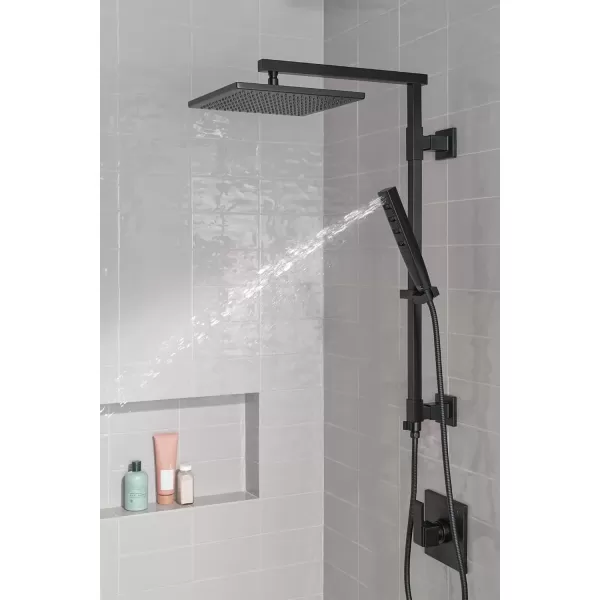 imageDelta Faucet SingleSpray Raincan Shower Head Brushed Nickel Shower Head Rainfall Shower Head Square Shower Head Metal Shower Head 25 GPM Flow Rate Stainless 52159SS25Matte Black