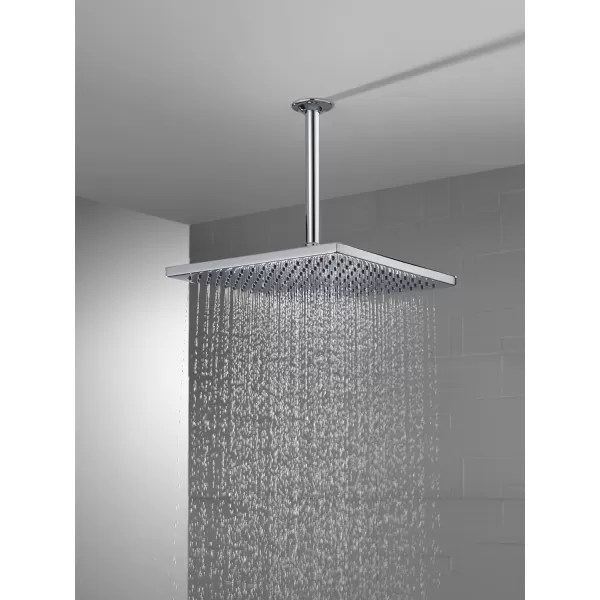 imageDelta Faucet SingleSpray Raincan Shower Head Brushed Nickel Shower Head Rainfall Shower Head Square Shower Head Metal Shower Head 25 GPM Flow Rate Stainless 52159SS25Chrome
