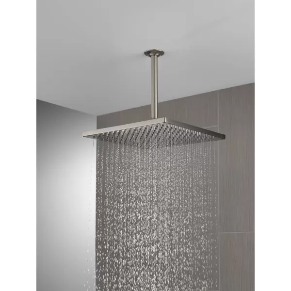 imageDelta Faucet SingleSpray Raincan Shower Head Brushed Nickel Shower Head Rainfall Shower Head Square Shower Head Metal Shower Head 25 GPM Flow Rate Stainless 52159SS25Stainless