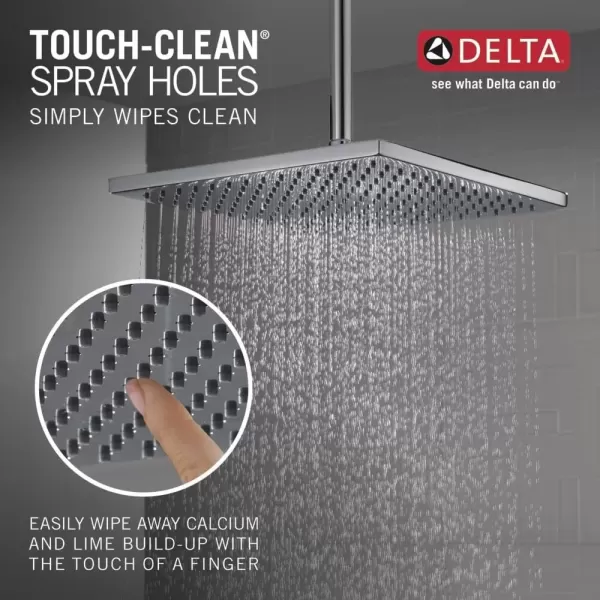 imageDelta Faucet SingleSpray Raincan Shower Head Brushed Nickel Shower Head Rainfall Shower Head Square Shower Head Metal Shower Head 25 GPM Flow Rate Stainless 52159SS25Chrome