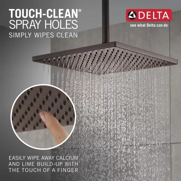 imageDelta Faucet SingleSpray Raincan Shower Head Brushed Nickel Shower Head Rainfall Shower Head Square Shower Head Metal Shower Head 25 GPM Flow Rate Stainless 52159SS25Venetian Bronze