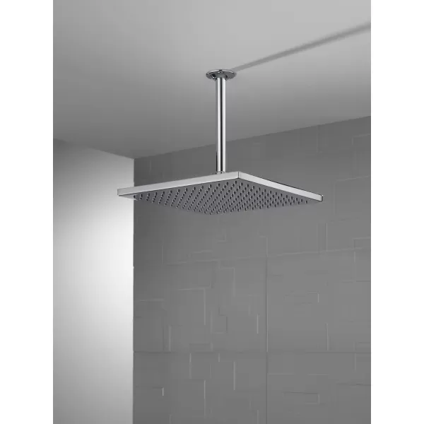 imageDelta Faucet SingleSpray Raincan Shower Head Brushed Nickel Shower Head Rainfall Shower Head Square Shower Head Metal Shower Head 25 GPM Flow Rate Stainless 52159SS25Black Stainless