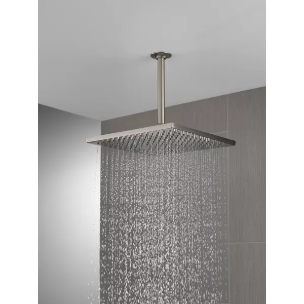 imageDelta Faucet SingleSpray Raincan Shower Head Brushed Nickel Shower Head Rainfall Shower Head Square Shower Head Metal Shower Head 25 GPM Flow Rate Stainless 52159SS25Stainless