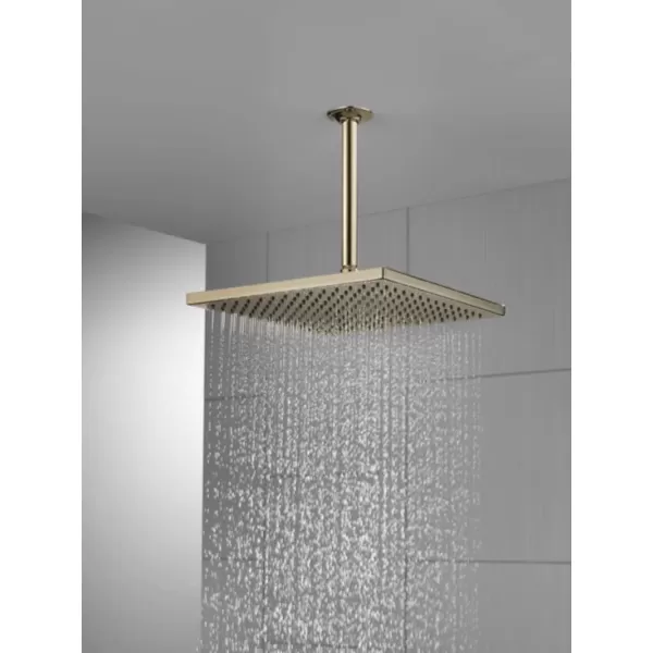 imageDelta Faucet SingleSpray Raincan Shower Head Brushed Nickel Shower Head Rainfall Shower Head Square Shower Head Metal Shower Head 25 GPM Flow Rate Stainless 52159SS25Champagne Bronze