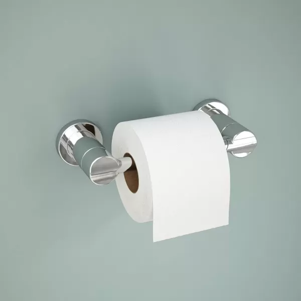 imageDelta Nicoli 1Pack Toilet Paper Holder Matte Black Tissue Roll Holder for Bathroom Organization and Storage Pivoting Toilet Tissue Holder Wall Bathroom Accessories NIC50MBPolished Chrome