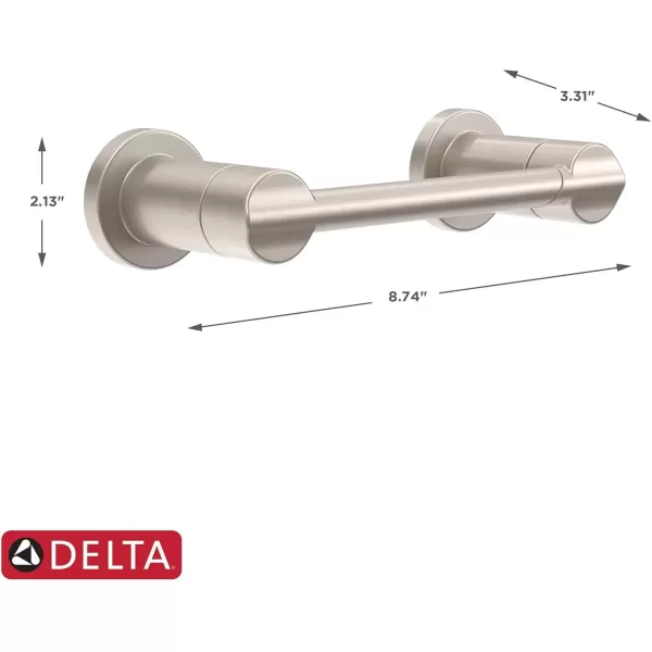 imageDelta Nicoli 1Pack Toilet Paper Holder Matte Black Tissue Roll Holder for Bathroom Organization and Storage Pivoting Toilet Tissue Holder Wall Bathroom Accessories NIC50MBSpotshield Brushed Nickel