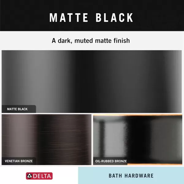imageDelta Nicoli 1Pack Toilet Paper Holder Matte Black Tissue Roll Holder for Bathroom Organization and Storage Pivoting Toilet Tissue Holder Wall Bathroom Accessories NIC50MBMatte Black