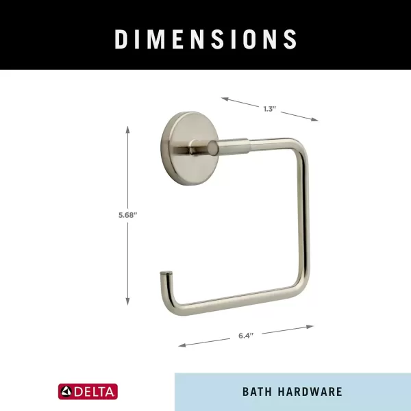 imageDelta Trinsic 1Pack Hand Towel Holder Brilliance Stainless Steel Towel Racks for Bathroom Wall Square Towel Ring Holder for Bath Towel Hanger for Kitchen Bathroom Accessories 759460SS