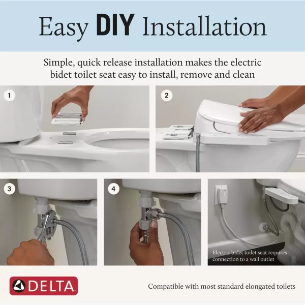 imageDELTA 893007EWH Refresh Bidet Toilet Seat WhiteStandard