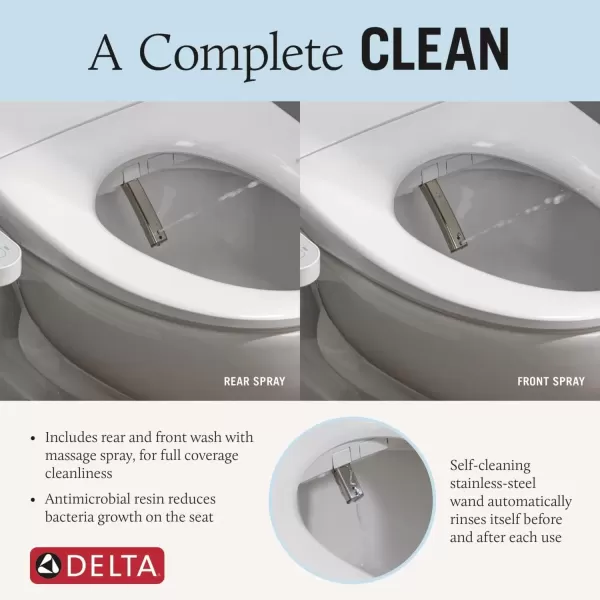 imageDELTA 893007EWH Refresh Bidet Toilet Seat WhiteStandard
