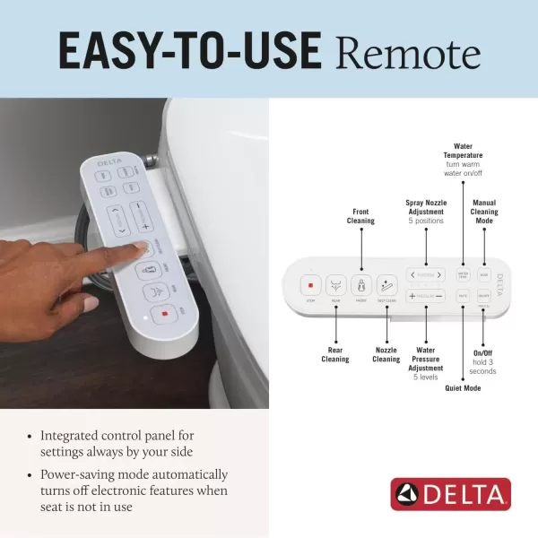 imageDELTA 893007EWH Refresh Bidet Toilet Seat WhiteStandard