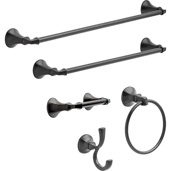 imageDELTA FAUCET 76450BL Ashlyn Wall Mount Pivot Arm Toilet Paper Holder Bath Hardware Accessory in Matte BlackSpotshield Venetian Bronze