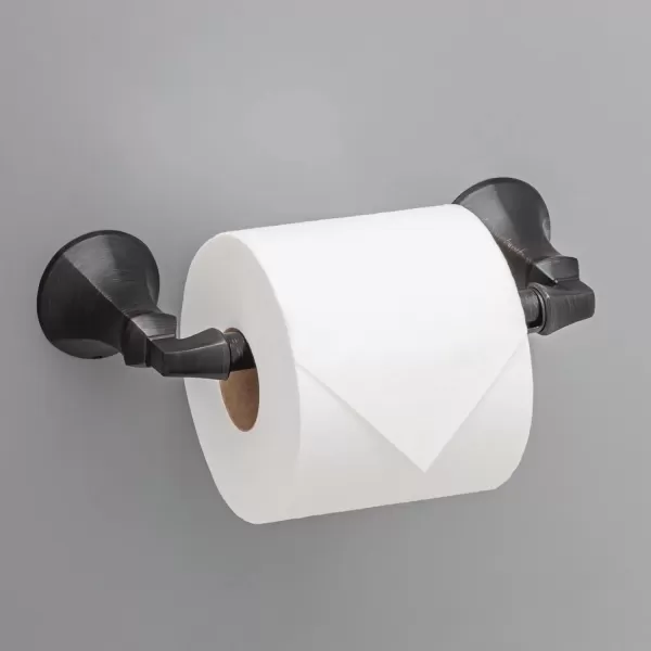 imageDELTA FAUCET 76450BL Ashlyn Wall Mount Pivot Arm Toilet Paper Holder Bath Hardware Accessory in Matte BlackSpotshield Venetian Bronze