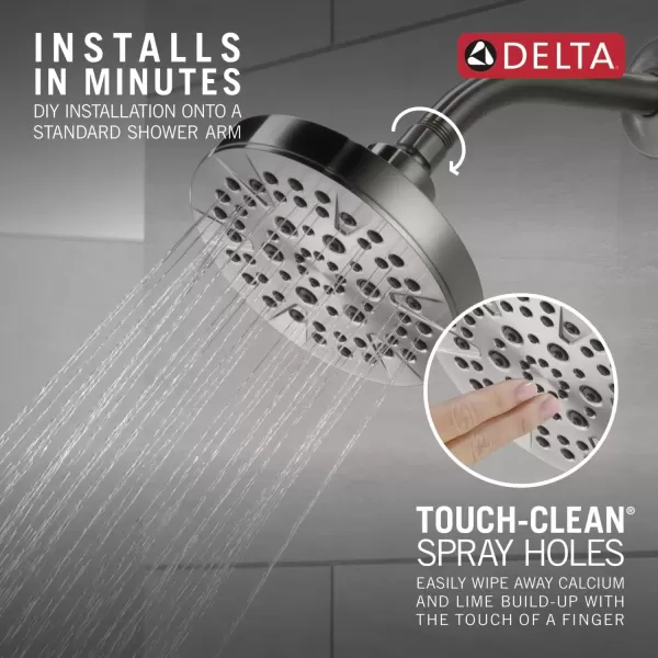imageDELTA FAUCET FAUCET 5Spray Matte Black Shower Head DELTA FAUCET Shower Head Black Showerheads Shower Head Black Matte 175 GPM Flow Rate Matte Black 52535BLChrome