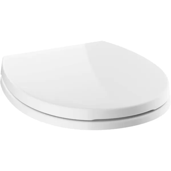 imageDELTA FAUCET Morgan Round Front SlowClose White Toilet Seat with NonSlip Seat Bumpers White 801903WHSlow Close