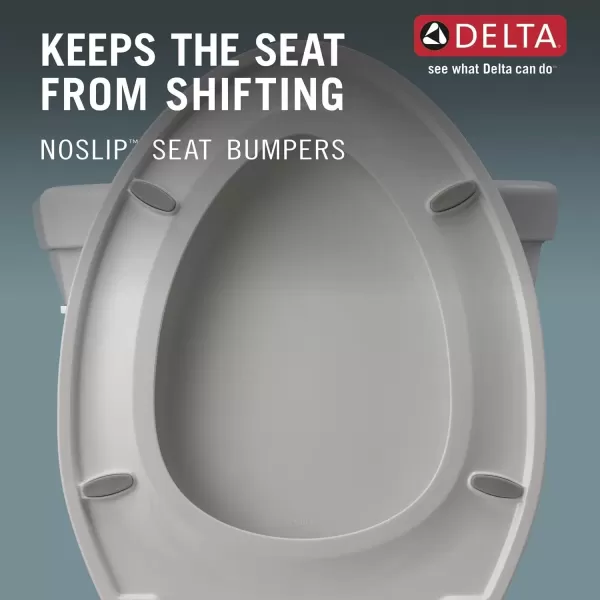 imageDELTA FAUCET Morgan Round Front SlowClose White Toilet Seat with NonSlip Seat Bumpers White 801903WHSlow Close