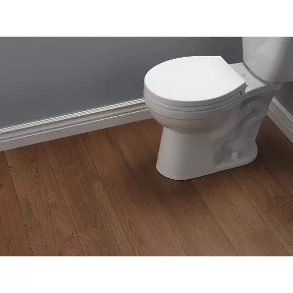 imageDELTA FAUCET Morgan Round Front SlowClose White Toilet Seat with NonSlip Seat Bumpers White 801903WHSlow Close