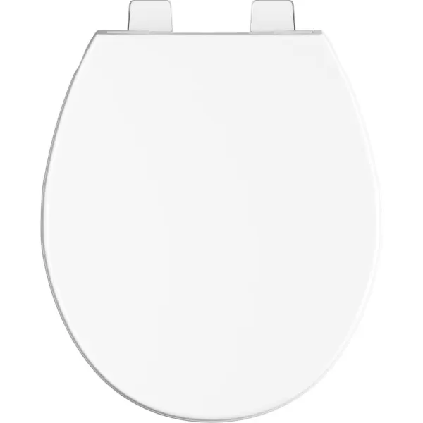 imageDELTA FAUCET Morgan Round Front SlowClose White Toilet Seat with NonSlip Seat Bumpers White 801903WHStandard Close
