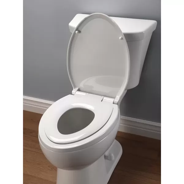imageDELTA FAUCET Rubber Limited 803902NWH Sanborne Round Nightlight Toilet Seat with Slow Close and QuickRelease WhiteWith Nightlight  Potty Seat