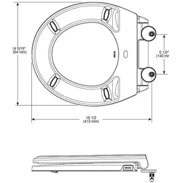 imageDELTA FAUCET Rubber Limited 803902NWH Sanborne Round Nightlight Toilet Seat with Slow Close and QuickRelease WhiteWith Nightlight