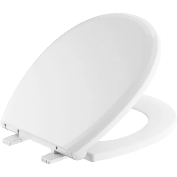 imageDELTA FAUCET Rubber Limited 803902NWH Sanborne Round Nightlight Toilet Seat with Slow Close and QuickRelease WhiteWithout Nightlight