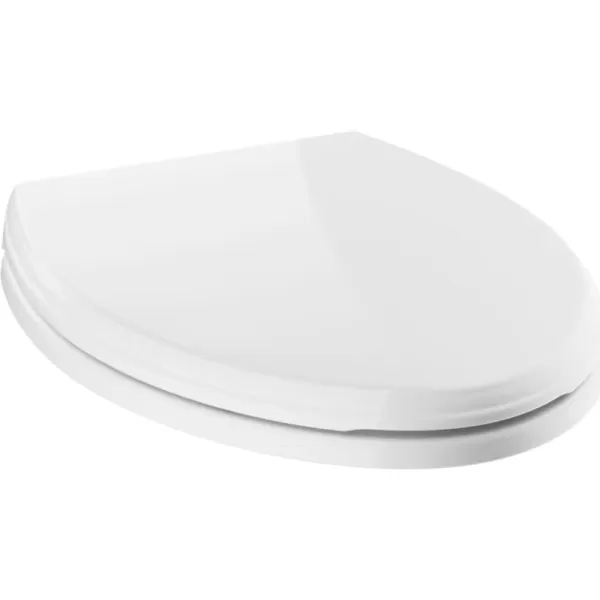 imageDELTA Faucet 800901WH Wycliffe Round Front Standard Close Toilet Seat with Nonslip Seat Bumpers WhiteElongated
