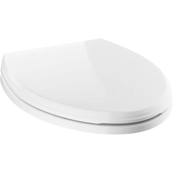 imageDELTA Faucet 800901WH Wycliffe Round Front Standard Close Toilet Seat with Nonslip Seat Bumpers WhiteElongated