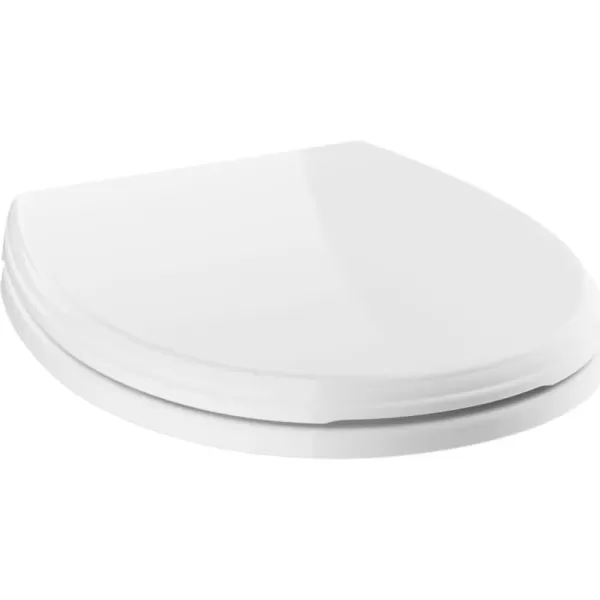 imageDELTA Faucet 800901WH Wycliffe Round Front Standard Close Toilet Seat with Nonslip Seat Bumpers WhiteRound