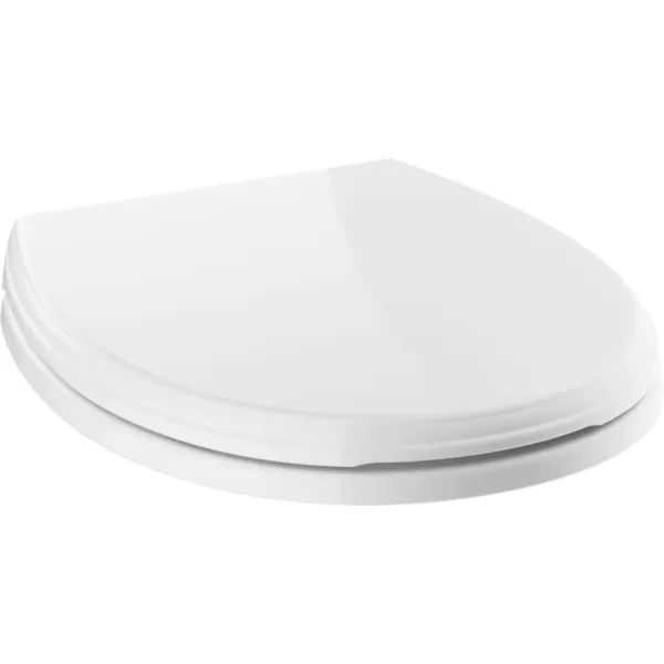 imageDELTA Faucet 800901WH Wycliffe Round Front Standard Close Toilet Seat with Nonslip Seat Bumpers WhiteRound