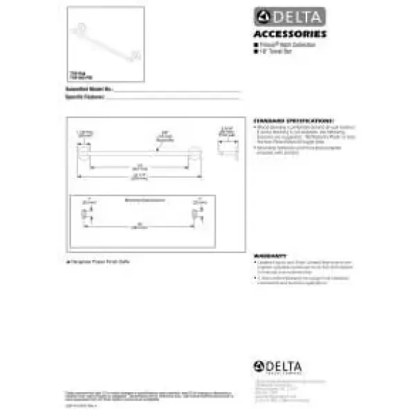 imageDelta 75918SS Trinsic 18 in Wall Mount Towel Bar Bath Hardware Accessory in Stainless Steel