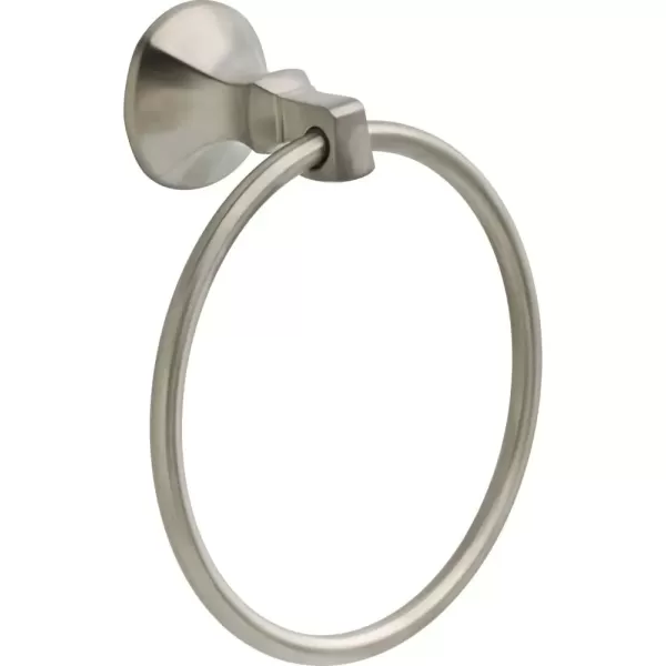 imageDelta Ashlyn 1Pack Hand Towel Holder Matte Black Towel Racks for Bathroom Wall Round Towel Ring Holder for Bath Towel Hanger for Kitchen Bathroom Accessories 76446BLStainless