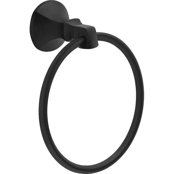 imageDelta Ashlyn 1Pack Hand Towel Holder Matte Black Towel Racks for Bathroom Wall Round Towel Ring Holder for Bath Towel Hanger for Kitchen Bathroom Accessories 76446BLMatte Black