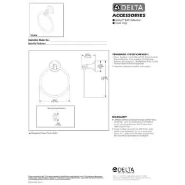 imageDelta Ashlyn 1Pack Hand Towel Holder Matte Black Towel Racks for Bathroom Wall Round Towel Ring Holder for Bath Towel Hanger for Kitchen Bathroom Accessories 76446BLSpotshield Venetian Bronze