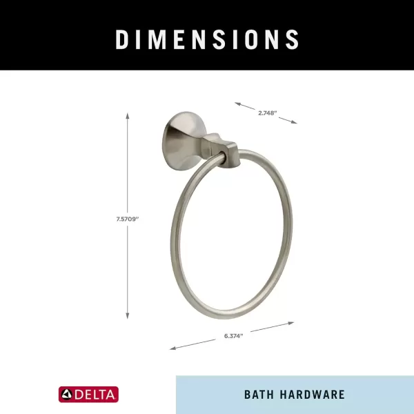 imageDelta Ashlyn 1Pack Hand Towel Holder Matte Black Towel Racks for Bathroom Wall Round Towel Ring Holder for Bath Towel Hanger for Kitchen Bathroom Accessories 76446BLStainless