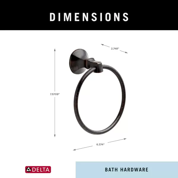 imageDelta Ashlyn 1Pack Hand Towel Holder Matte Black Towel Racks for Bathroom Wall Round Towel Ring Holder for Bath Towel Hanger for Kitchen Bathroom Accessories 76446BLSpotshield Venetian Bronze