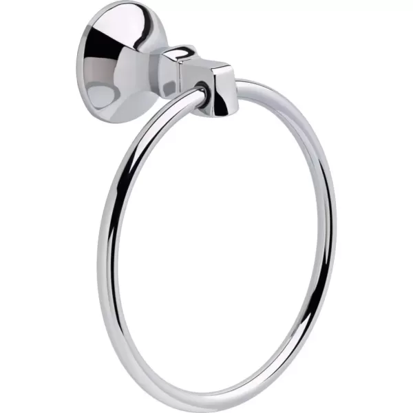 imageDelta Ashlyn 1Pack Hand Towel Holder Matte Black Towel Racks for Bathroom Wall Round Towel Ring Holder for Bath Towel Hanger for Kitchen Bathroom Accessories 76446BLPolished Chrome