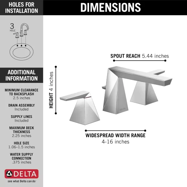 imageDelta Faucet 35543PRMPUDST Trillian Bathroom Faucet Lumicoat Chrome