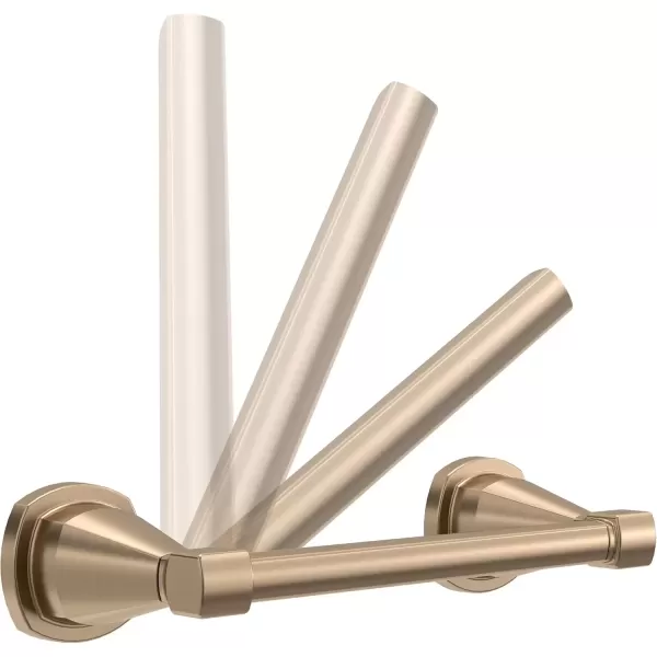 imageDelta Faucet 77655CZ Stryke Double Post Pivoting Toilet Paper Holder Champagne BronzeChampagne Bronze