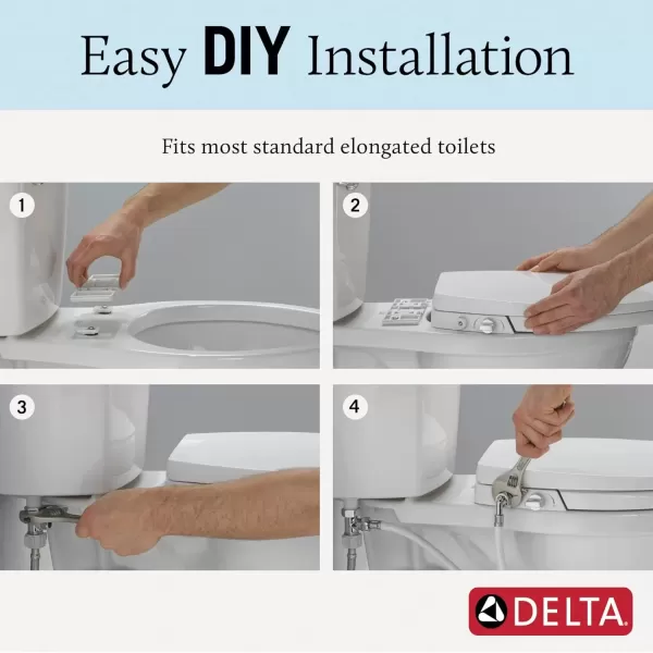 imageDelta Faucet 810903WH Morgan Elongated Standard Close Toilet Seat with Nonslip Seat Bumpers WhiteBidet Toilet Seat