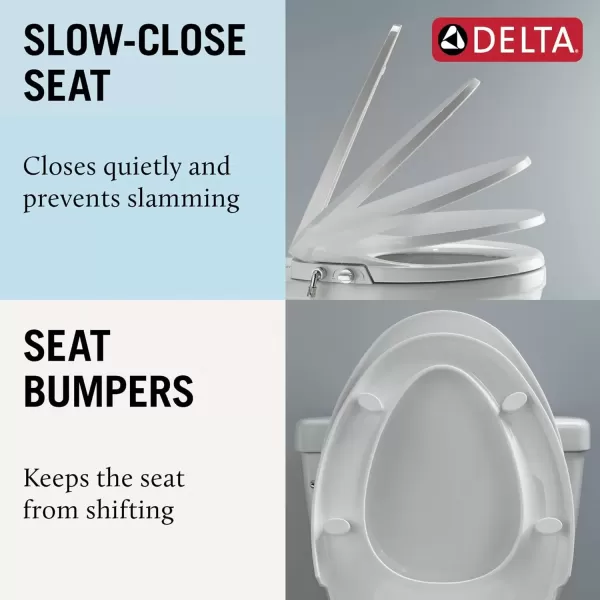 imageDelta Faucet 810903WH Morgan Elongated Standard Close Toilet Seat with Nonslip Seat Bumpers WhiteBidet Toilet Seat