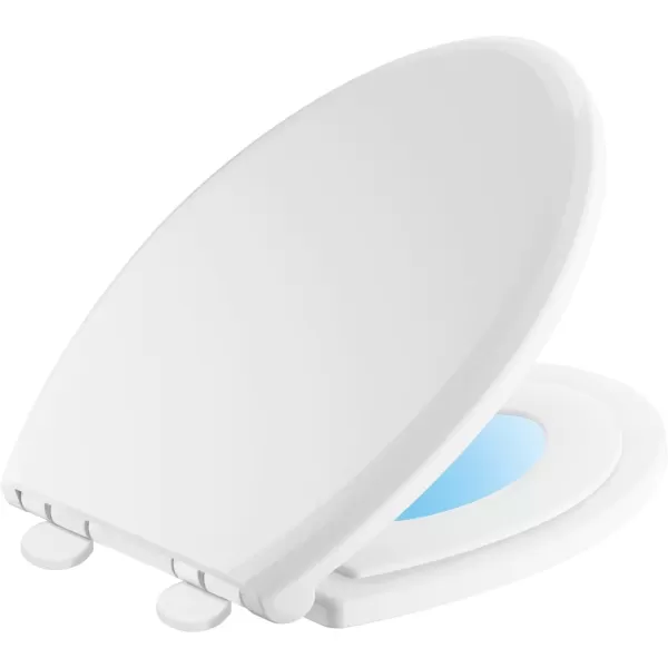 imageDelta Faucet 813902NWH Sanborne Elongated Nightlight Toilet Seat with Slow Close and QuickRelease WhiteWith Nightlight  Potty Seat