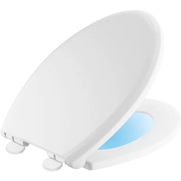 imageDelta Faucet 813902NWH Sanborne Elongated Nightlight Toilet Seat with Slow Close and QuickRelease WhiteWith Nightlight
