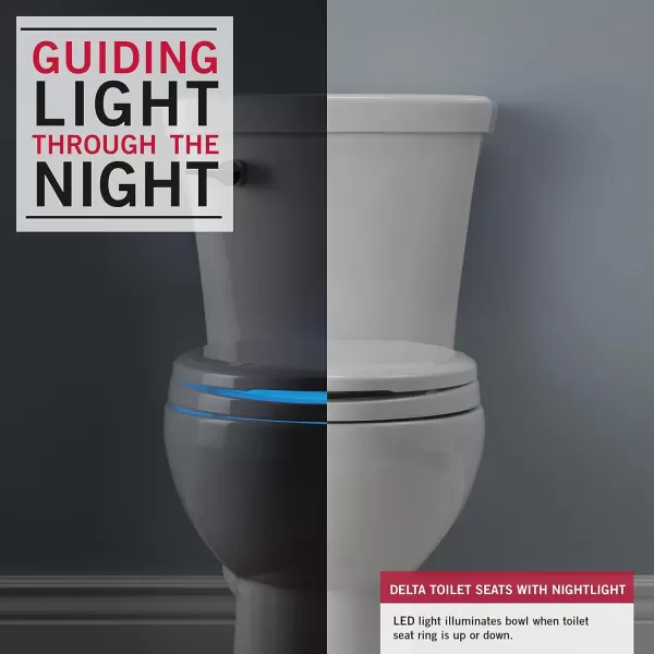 imageDelta Faucet 813902NWH Sanborne Elongated Nightlight Toilet Seat with Slow Close and QuickRelease WhiteWith Nightlight