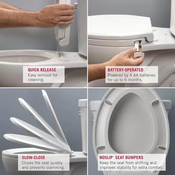 imageDelta Faucet 813902NWH Sanborne Elongated Nightlight Toilet Seat with Slow Close and QuickRelease WhiteWith Nightlight